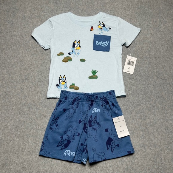 Bluey Other - Bluey Toddler Boys 2-Piece T-Shirt and Shorts Set Light Blue Size 2T NWT